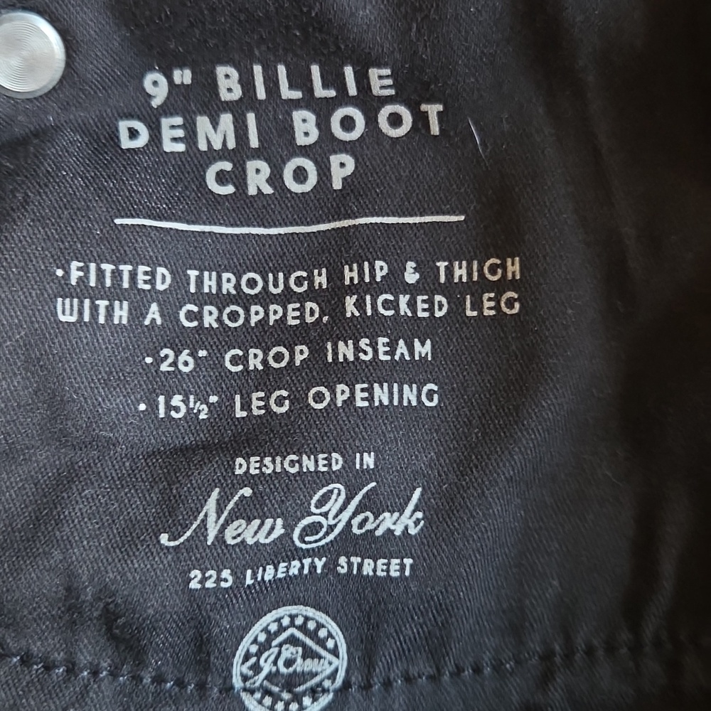 J. Crew Billie Demi Boot Crop Jeans  Black 25 - Picture 8 of 8